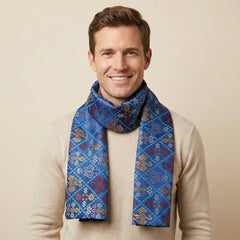 Blue Luxury Scarf | Handwoven Artisan