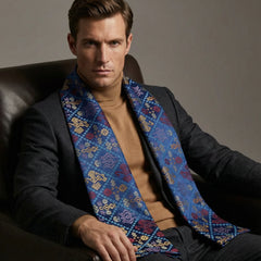 Blue Luxury Scarf | Handwoven Artisan