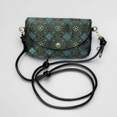 Green 'Swallow of Prosperity' Pattern | Handwoven Crossbody Phone Bag