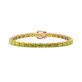 Ovales (6x4mm) Tennisarmband mit gelbem Laborsaphir in 18K Gelbgold-Vermeil