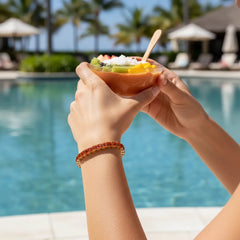 Prinzessin (4 mm) Tennisarmband mit orangefarbenem Laborsaphir in 18 Karat Gelbgold-Vermeil