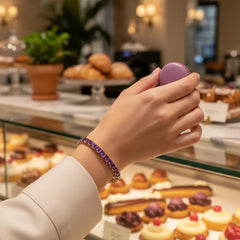 Bracelet de tennis Princess Lab en saphir violet et vermeil en or jaune 18 carats