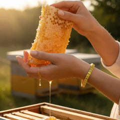 Prinzessin (4 mm) Tennisarmband mit gelbem Laborsaphir in 18 Karat Gelbgold-Vermeil