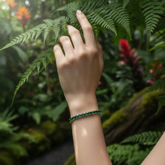 Bracelet de tennis Princess Lab en vermeil d'émeraudes de Zambie et or blanc 18 carats