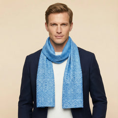 Sky Blue Luxury Scarf | Handwoven Artisan Crafted