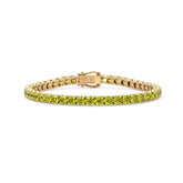 Rundes (4 mm) Tennisarmband mit gelbem Laborsaphir, 18 Karat Gelbgold-Vermeil