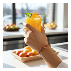 Bracelet de tennis ovale en saphir orange de laboratoire, monté sur vermeil en or blanc 18 carats