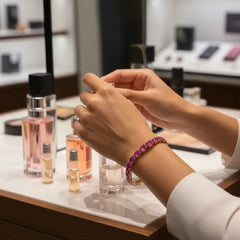 Bracelet de tennis ovale en saphir rose de laboratoire, monté sur vermeil en or jaune 18 carats