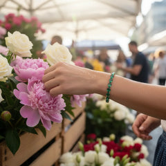 Ovales (6x4mm) Tennisarmband mit im Labor hergestelltem sambischen Smaragd in 18K Roségold-Vermeil