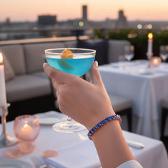 Princess (4 mm) Labor-Saphir-Tennisarmband in Kornblumenblau aus 18-karätigem Roségold-Vermeil