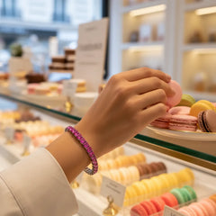 Bracelet de tennis Princess Lab en saphir rose et vermeil en or blanc 18 carats