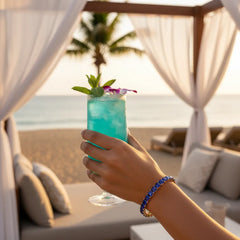 Princess (4 mm) Tennisarmband mit königsblauem Laborsaphir in 18 Karat Gelbgold-Vermeil