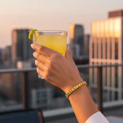 Prinzessin (4 mm) Labor-Gelber Saphir Tennisarmband in 18 Karat Roségold Vermeil