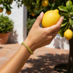 Prinzessin (4 mm) Tennisarmband mit gelbem Laborsaphir in 18 Karat Weißgold-Vermeil