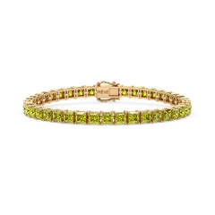 Bracelet de tennis Princess Lab en saphir jaune et vermeil en or jaune 18 carats