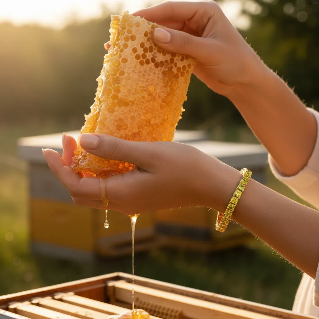 Bracelet de tennis Princess Lab en saphir jaune et vermeil en or jaune 18 carats