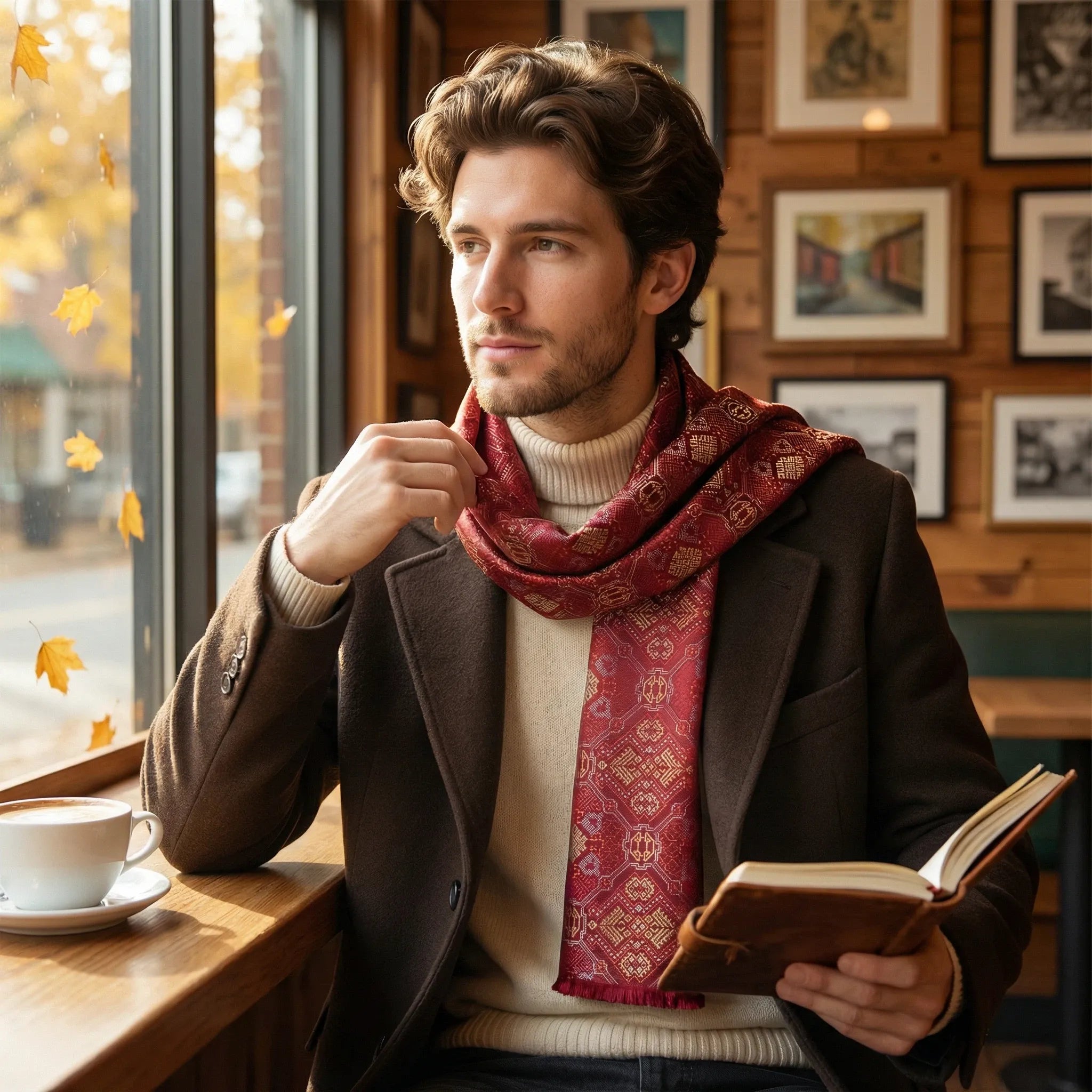 Red Luxury Scarf | Handwoven Artisan