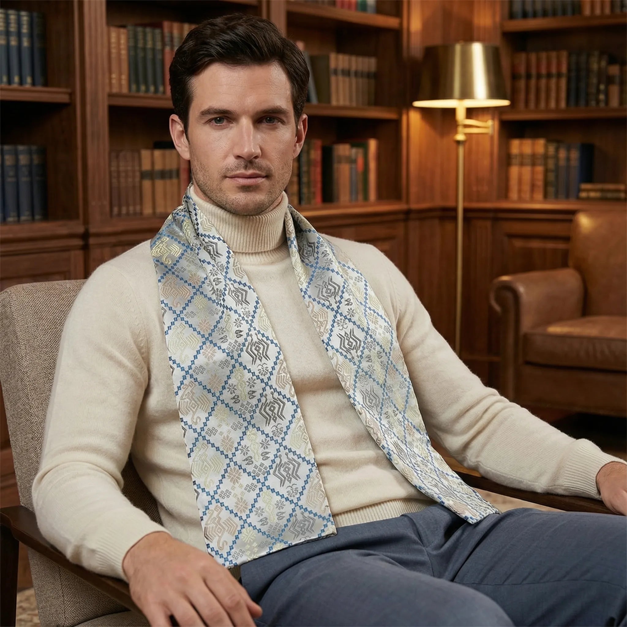 Silver Luxury Scarf | Handwoven Artisan Crafted