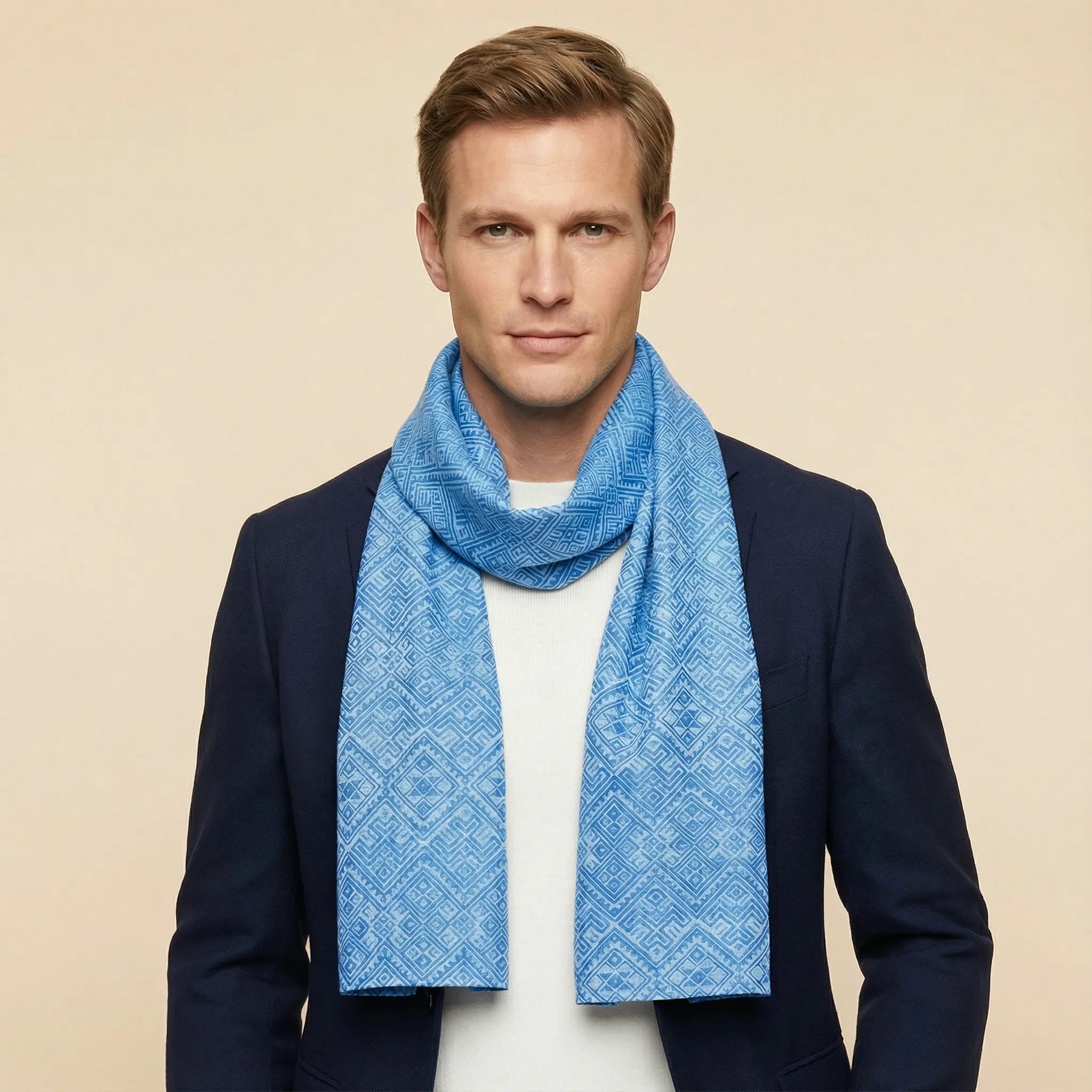 Sky Blue Luxury Scarf | Handwoven Artisan Crafted