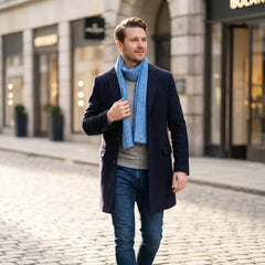 Sky Blue Luxury Scarf | Handwoven Artisan Crafted