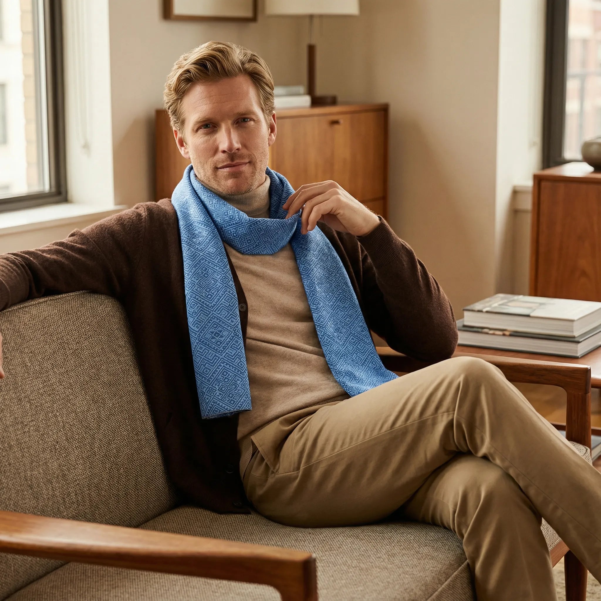 Sky Blue Luxury Scarf | Handwoven Artisan Crafted