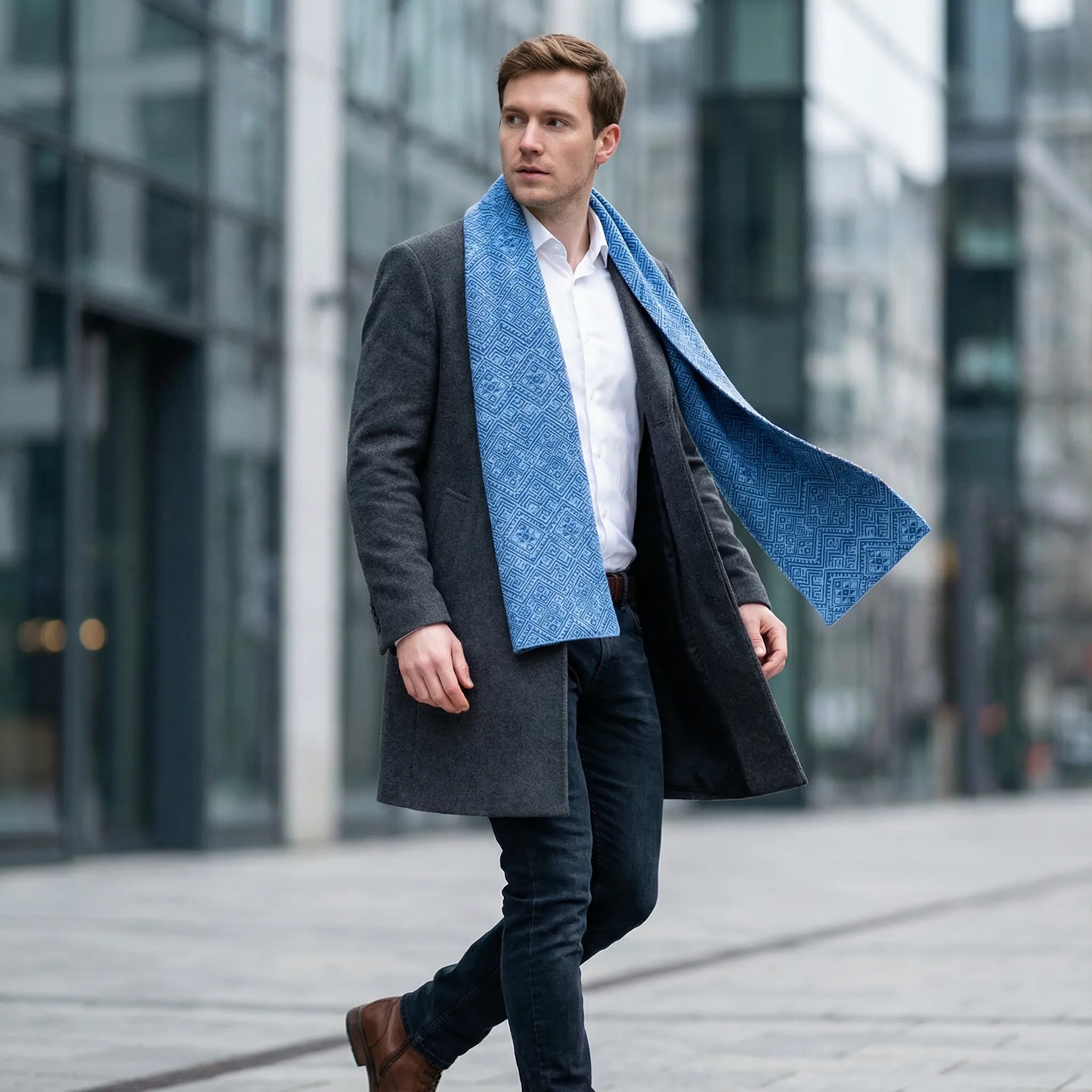 Sky Blue Luxury Scarf | Handwoven Artisan Crafted