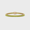 Bracelet de tennis Princess Lab en saphir jaune et vermeil en or jaune 18 carats