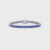Bracelet de tennis Princess Lab en vermeil d'or blanc 18 carats et saphir bleuet