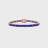 Princess (4 mm) Lab Royal Blue Sapphire Tennisarmband in 18 Karat Roségold Vermeil
