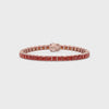 Bracelet de tennis Princess Lab en saphir orange et vermeil en or rose 18 carats